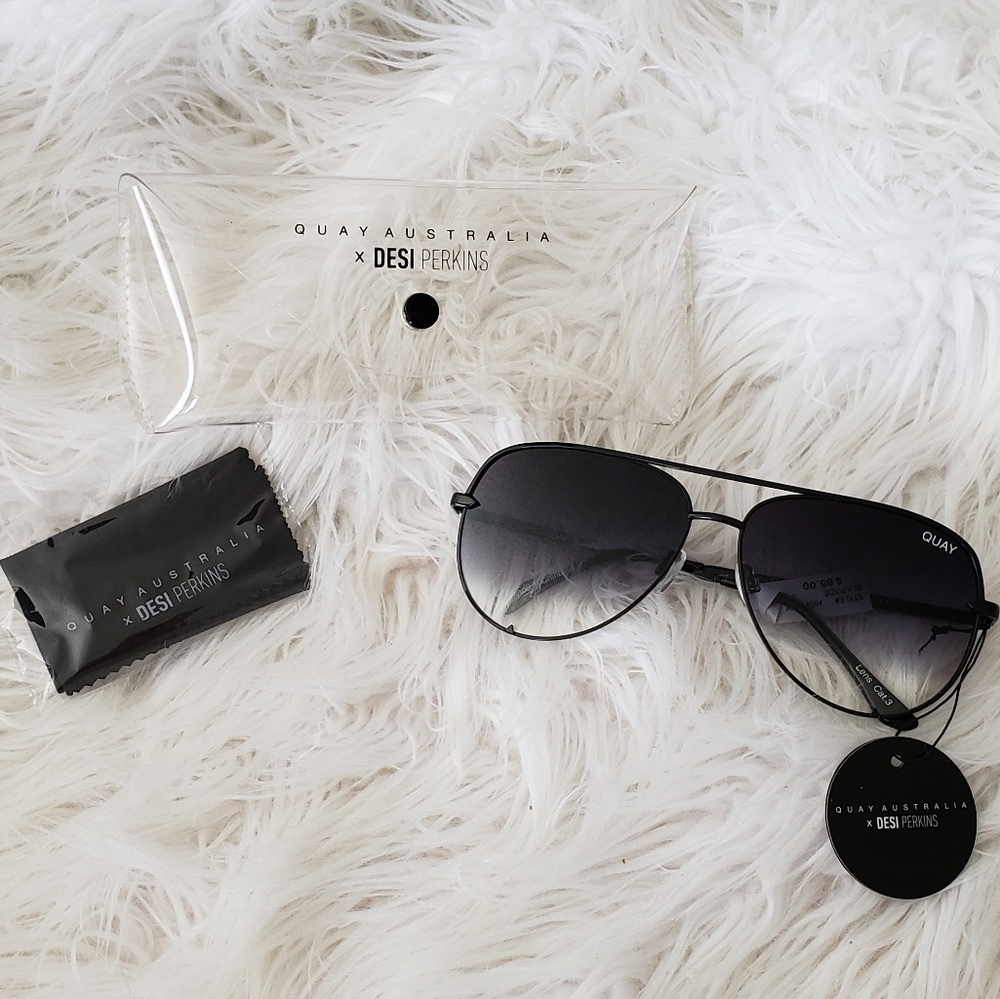Quay x Desi Perkins Aviator Sunglasses